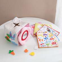 Infant & Toddler Farm Theme Fabric Block Toy, Baby Tissue Pull Game Toy, Soft Building Blocks Early Education Alphabet & Number Recognition, Transportation & Animal Recognition, Cloth Book Set - Multicolor - View 10