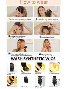 20-Inch Synthetic Comb-Style Fringe Wig, Suitable For People With Sparse Hair; Featuring Long-Layered Straight Hair Style, With The Hair Color Changing From Brown To Gold; Specially Designed For Women For Use At Halloween And Christmas Parties. - Multicolor - View 11