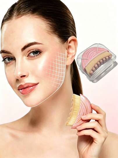 Escova de Contorno Linfático Facial para Drenagem Linfática, Ferramenta de Escultura Facial de Cerdas Macias para Mandíbula e Queixo, Escova Seca Desinchante, Ferramenta Gua Sha Ergonómica para Massagem do Rosto e Pescoço