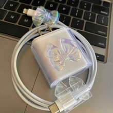 6件組蝴蝶結手機配件 Apple 16/17 Pro Max 手機殼附充電器保護套，相容 iPhone 17 Pro Max 手機殼 16 Pro Max 手機殼 時尚保護殼 + 20W 手機充電器保護套 - 彩色 - 查看 3