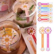 100/200pcs Handmade Lollipop Baking Stickers, Suitable For Cake Boxes/Metal Cans/Jars/Coffee Cups/Bottles, Long Strip Floral Seal Baking Stickers, Self-Adhesive Tamper-Evident Sealing Labels For Gift Packaging - Multicolor - View 8