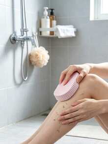 1pc Painless Exfoliating Bath Sponge Towel, High-Density Sponge Deeply Removes Dead Skin, Gentle Skin-Friendly Design, Easy To Scrub Away Dirt, Portable Bathing Accessory, Suitable For Bathroom, Gym, Hotel And Rental Apartment Daily Use - Multicolor - View 2