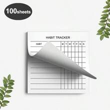 Gvanvilo 100 Sheets Weekly Habit Tracker Sticky Notes, Flippable, Minimalist Daily Planner, Weekly Schedule, To-Do List, Office Supplies And Task Organization Memo - 3.54x3.54 Inch Minimalist Daily Planner, Suitable For Daily Office Supplies, Essential New Year Gift For Employees, Top Choice For Home - 100 Sheets/book - View 1