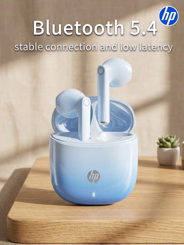 سماعات أذن لاسلكية من HP - سماعات أذن رياضية بتقنية بلوتوث متوافقة مع أجهزة iPhone و Android و iOS، تدعم إلغاء الضوضاء ENC. مناسبة للنساء والأطفال والبالغين، هدية عيد الأم ممتازة.