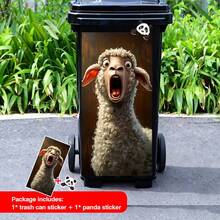 Funny Animal Trash Can Stickers 3D Cartoon Junk Food Trash Can Vinyl Decals Removable Waterproof Outdoor Yard Garden Home Decor Stickers - [Upgraded HD Printing] Multiple Styles Available - View 10