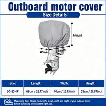 Outboard Motor Cover-6 Sizes Available, 3 Colours(Black/Grey/Blue), Heavyweight 300D Oxford Fabric, The Bottom Features A Drawstring Design, Suitable For 6-250HPoutboard Motor, Electric Outboard Motor(Only The Protective Cover) - View 10
