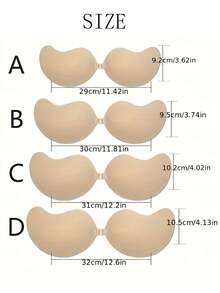 1/2pcs Mango-Shaped Self-Adhesive Strapless Front-Closure Invisible Back Adhesive Bra, Suitable For Wedding Dress - Multicolor - View 7