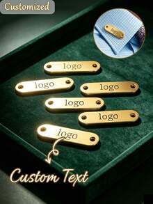 1/6/10pcs Customized Stainless Steel Blank Tag Plates, Perforated Nameplates For Sewing Crafts, Metal Parts, Clothing Sewing Label Accessories, Engravable - Multicolor - View 2