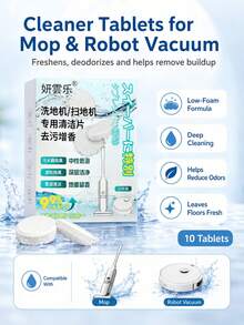 Floor Scrubber Robot Vacuum Cleaner Cleaning Tablets, Foaming Deodorizing Fragrance Stain Removal Low Foam Cleaning Tablets - Premium Effervescent Tablets - View 4