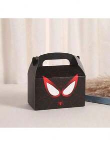 12pcs/Set And His Magical Friends Party Candy Gift Box, Red Black White Spider Web Handheld Paper Gift Box, Candy Cookie Storage Box, Suitable For Theme Birthday Party Souvenirs, Banquet Dessert Packaging Box - Multicolor - View 6