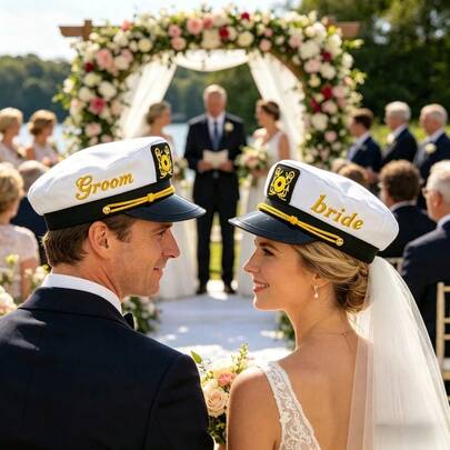 Adult Yacht Sailor Captain Hat Adjustable Men's And Women's Party Hat Makeup Ball Dressing Event Excellent Stylish Accessories Bridal And Groom Hats