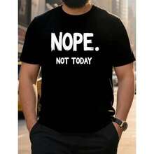 Vintage Men's T-Shirt In Black With A Funny White Graphic, Oversized, Crew Neck, Short Sleeve. Perfect For Everyday Wear, Including Plus Sizes. - 黑色 - 查看 1