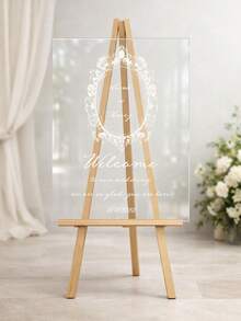 壓克力婚禮歡迎牌 線條花卉圖案 極簡風 現代婚禮標牌 Welcome To Our Wedding 婚禮裝飾 婚禮禮物 - 彩色 - 查看 2