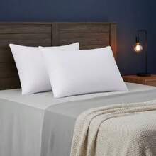 H&R Comfortable Plain Sleeping Pillows Breathable Soft Bed Pillow Virgin Hollow Fibre Filling Shape Retention Pack Of 1 Or 2 - White - View 7