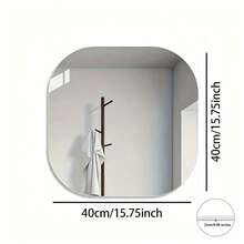 1pc30cm Frameless Self-Adhesive Acrylic Mirror Wall Sticker, Vertical Round Wall-Mounted Mirror, Kids Room Decorative Mirror, Home Decoration Supplies - Silver - View 12