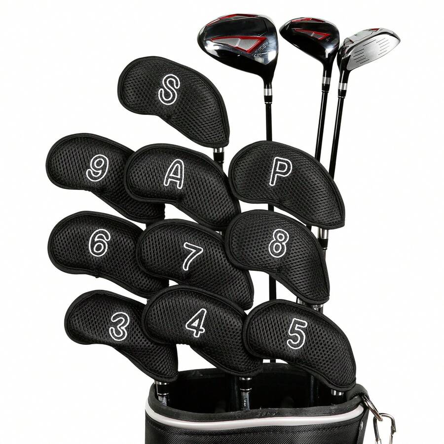 10pcs/Set Golf Iron Club Head Covers, Mesh Wear-Resistant With Thermal Lining, Protect Golf Iron Heads From Scratches, Simple Classic Style - Multicolor - View 1