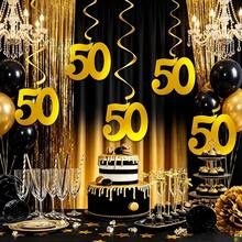 5pcs Gold PVC Spiral Hanging Decorations, Suitable For 18th, 30th, 40th, 50th, 60th Birthday Decorations, Suitable For 18th, 30th, 40th, 50th, 60th Anniversary, Party Background Decoration Supplies - Number Pendant - View 14