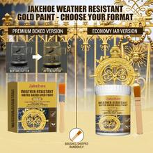 Weather-Resistant Water-Based Gold Paint, Water-Soluble Decorative Coating, Suitable For Metal, Wood And Craft Decorations, Uniform Bright Gold Finish, Smooth Texture, Fade-Resistant, Suitable For Indoor Decoration And Outdoor Handmade Surface Repair Work - Multiple Forms - View 13
