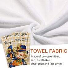 2/4/48pcs Halloween Series Scarecrow Pumpkin Pattern Printed Kitchen Towels - Ultra Soft, Highly Absorbent Polyester Tablecloths And Hand Towels, Perfect For Holiday Decor, Kitchen Decor, Party Decor. - Multicolor - View 6
