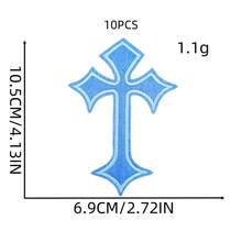 Cross Pattern Iron-On Embroidery Patch - Fun Design - Easy To Sew Or Iron, Durable Fabric Badge, Suitable For Personalized Jackets, Bags, DIY Crafts And More - Ironing Style - View 17