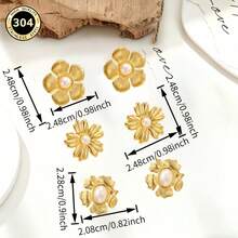2pcs Chic 18K Gold-Plated Stud Earrings Set – Creative Gold Stud Earrings Design | Fashionable Minimalist Design Specially For Women, Exquisite Design Suitable For Daily Wear And Gifting, Fashion Accessory To Enhance Your Look - Gold - View 9