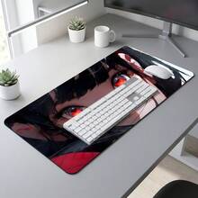 Red Eye Cool HD Pattern Extra Long Gaming Mouse Pad & Desk Mat Set, Non-Slip Durable Rubber Base, Smooth Surface Suitable For Computer Laptop Office Home, Abstract Art Decor, Back To School Supplies - A - View 5