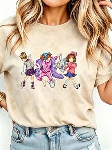 Junie B Teacher Shirt Junie B Jones Kindergarten Teacher T-Shirt Teacher Life T-Shirt Teacher Gift Women Round Neck Printed Camisa Pink - 杏色2 - 查看 12