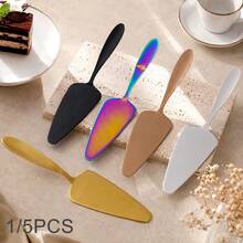 1/5pcs Stainless Steel Cake Server, Serrated Edge Cake Cutter, Cake Serving Set, Elegant Party Accessory, Mirror Polished, Perfect For Weddings, Gatherings, Parties, Housewarming, Birthdays And More, Kitchen Utensils, Baking Tools - View 12