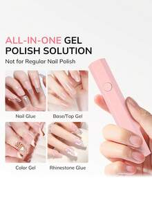 1pc Mini Rechargeable LED UV Gel Nail Lamp, Handheld LED Nail Curing Light, Professional LED Gel Nail Lamp, USB Powered Mini Vacuum - Lightweight, Portable, Suitable For DIY Home Nail Salon - Multicolor - View 5