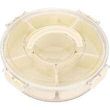 6 Compartment Snack Tray, Divided Food Storage Container With Lid And Handles, Leakproof Portable Charcuterie Box Veggie Fruit Snacks, Party Serving Platter 9.8*9.8*2.3 - 1 - View 7