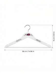 Customized Text Bride Wedding Hanger, Editable Personalized Name And Commemorative Words. Classic Keepsake For Bride And Bridesmaids. Designed Specifically For Wedding Dress Hanging, A Heartwarming Memorial Gift For Bridal Shower, Engagement And Wedding Day. - Multicolor - View 2
