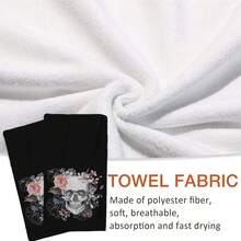 2/4/48pcs Halloween Series Floral Skull Pattern Printed Kitchen Towels - Super Soft, Highly Absorbent Polyester Dishcloths And Hand Towels, Perfect For Holiday Decor, Kitchen Decor, Party Decor. - Multicolor - View 6