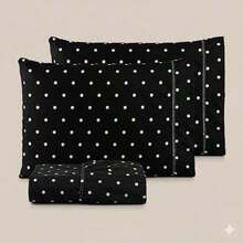 2-Piece Single Bed Sheet Set, Printed 200 Thread Count Percale Fabric, Full Elastic Hem, With Point Palito Pillowcase - 咖啡棕 - 查看 3