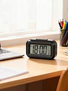 Elegant Dual-Mode Office Clock, All-In-One Alarm And Temperature Assistant, Calendar, Timer With Backlit Display, Accurate Timekeeping For Work And Daily Use, Space-Saving Solution - 1PC - View 6