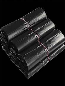 100/50pcs Thickened Large Black Garbage Bags, Kitchen Trash Bags, Vegetable Bags, Large Size Garbage Bags, Suitable For Paper, Plastic, Bottles, Newspapers, Lawn, With Handle T-Shirt Bags, Large Capacity Plastic Bags - Black - View 7