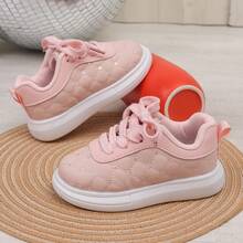 Pink Rhombus Rhinestone Casual Sneakers Soft Sole Anti-Slip Lightweight Baby Shoes Versatile Children's Sports Shoes - Pink - View 1