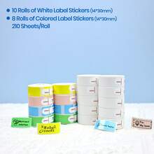 ORICO Printer Label Saku, Printer Label Portabel, Printer Label Termal, Termasuk: 1-5 Gulungan Label Putih, 4-8 Gulungan Label Berwarna (14*30mm) Koneksi Nirkabel/Pencetakan Tanpa Tinta, Cocok Untuk Dapur, Penyimpanan, Pengorganisasian, Rumah, Kantor. - MultiWarna - View 14