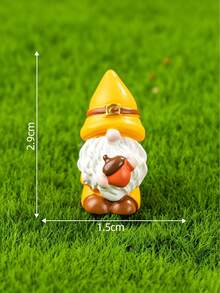 1pc Autumn Harvest Mini Gnome Resin Figurine, Cute Faceless Dwarf Statue, DIY Micro Landscape Accessory, Waterproof Miniature Decor, Suitable For Outdoor Garden, Patio, Balcony, Lawn And Fairy Garden Decoration - Multicolor - View 6