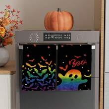 2/4/48pcs Halloween Series Rainbow Ghost & Bat Pattern Printed Kitchen Towels - Super Soft, Highly Absorbent Polyester Dish & Hand Towels, Perfect For Holiday Decor, Kitchen Decor, Party Decor - Multicolor - View 13