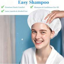 Paquete de 6 Gorros de Champú Sin Aclarado. Champú Y Acondicionador Sin Agua Aptos para Adultos, Personas Encamadas Y Mayores. Ideales para Hospitales Y Camping. - 1 - Ver 2