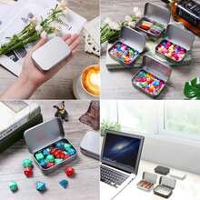 2/1pc Traditional Aluminum Storage Box With Lid, Portable Rectangular Metal Container For Organizing Small Items And Gift Cards, Flip Top, Clamshell Lid, Silver Rectangular Cigarette Box For USB Drive - Multicolor - View 8