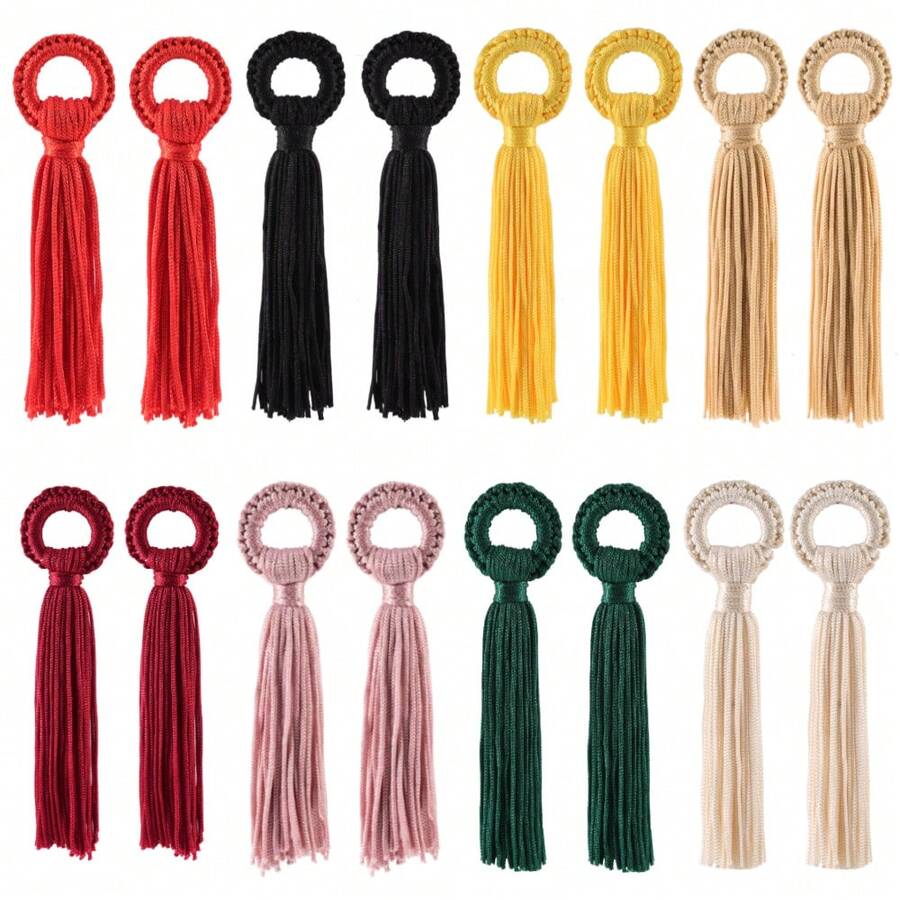 6pcs/Pack Round Ring Tassel Pendant DIY Jewelry Accessories Hanging Ornament Clothing Trimmings Small Tassels