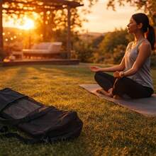 Yoga Mat Storage Set, (Storage Bag + Strap), 90*30cm Large Capacity Mesh Yoga Mat Storage Bag, With Elastic Strap Compatible With 8-10mm Yoga Mats, Portable Fitness Carry Bag, Foam Roller Storage Bag, Breathable Shoulder And Hand Carry Design, Yoga Mat Not Included - Multicolor - View 8