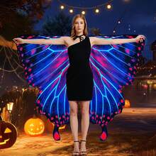 Double-Sided Printing Butterfly Costume For Women, Adult Butterfly Wings For Woman, Halloween Costume Fairy Wing Cape - ColorG - View 3