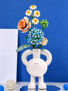1571片 DIY 花卉積木，ABS 材質花卉系列積木，裝飾花束，浪漫家居裝飾，彩色花卉積木，玫瑰、向日葵等造型，植物模型收藏，舒壓 - 彩色 - 查看 8