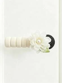 French Fabric Floral Door Handle Cover, Elegant Floral Accessory, Anti-Static Door Handle Protector, Luxury Faux Pearl Door Handle Sleeve, Home Door Handle Anti-Collision Protector, Bedroom Door Handle Soft Padding, Daily Home Essential - Multicolor - View 8