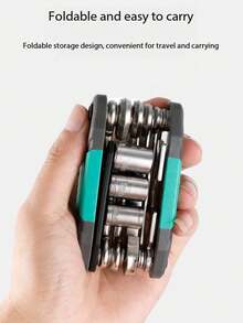 16-In-1 Portable Multi-Function Repair Tool, Folding Combination Hex Key Wrench, Bicycle Repair Tool Set - Multicolor - View 10