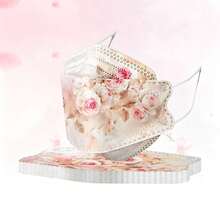 10pcs Women's Elegant Floral Style Face Masks, Breathable Decorative Face Masks, Comfortable Non-Ear-Straining For Daily Wear - Multicolor - View 5