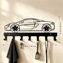 HELLOYOUNG MUYUSEN 1 pieza Llavero de metal con forma de coche de carreras - Llaves del hogar, accesorios pequeños, estante de almacenamiento montado en la pared, decoración de pared, adecuado para decoración del hogar y festiva, adecuado para decoración del hogar moderna - Multicolor - Ver 15