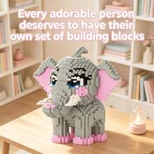 This 3380-Piece Building Block Elephant Is Cute And Adorable, Making It A Perfect Gift And An Excellent Choice For Couples And Parents. The Assembly Difficulty Is Relatively High. It's A Perfect Gift For Christmas, Halloween, And The Back-To-School Season. - Multicolor - View 4